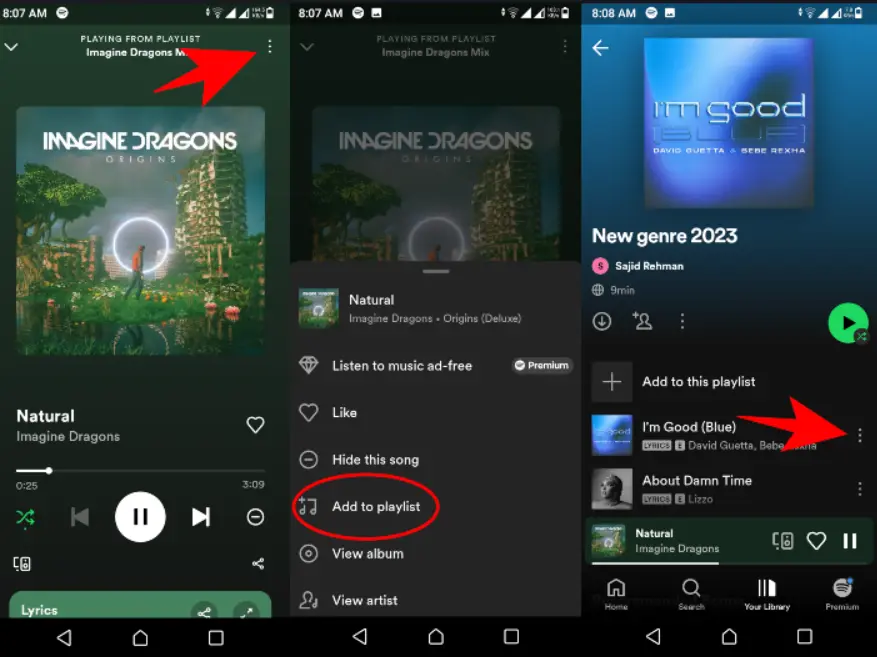 How to add songs to Spotify Playlist on Mobile