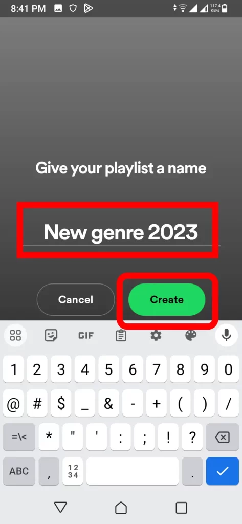 Name Spotify Playlist on Mobile
