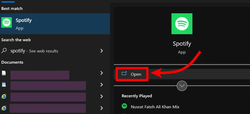 Open Spotify App on Desktop