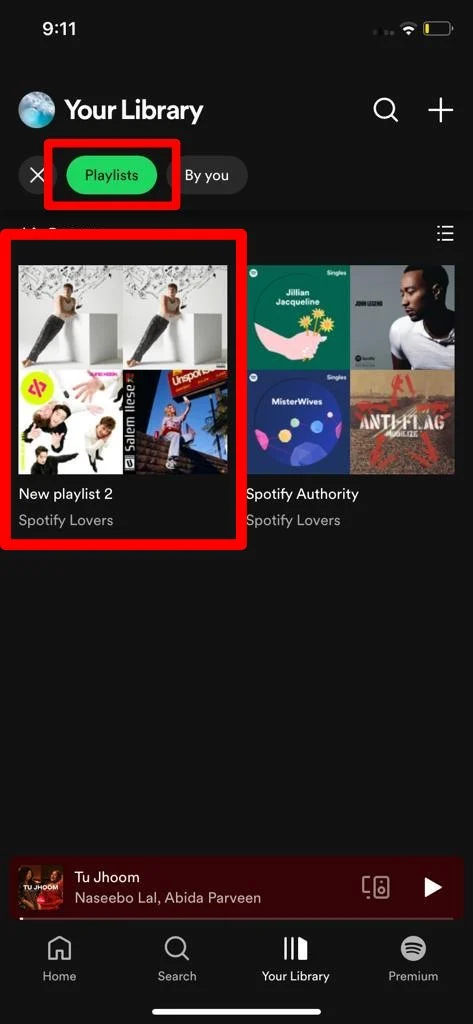 Select the playlist you want to delete