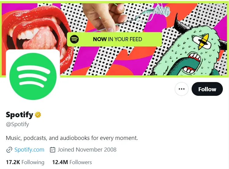 Spotify Twitter page