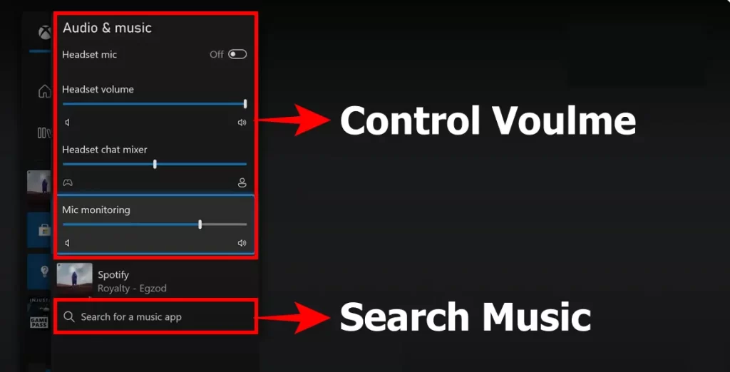 Control Volume & Search Music