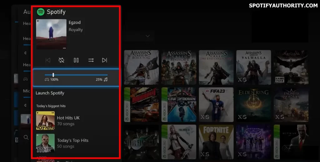 Listening Spotify Music during playing games on Xbox
