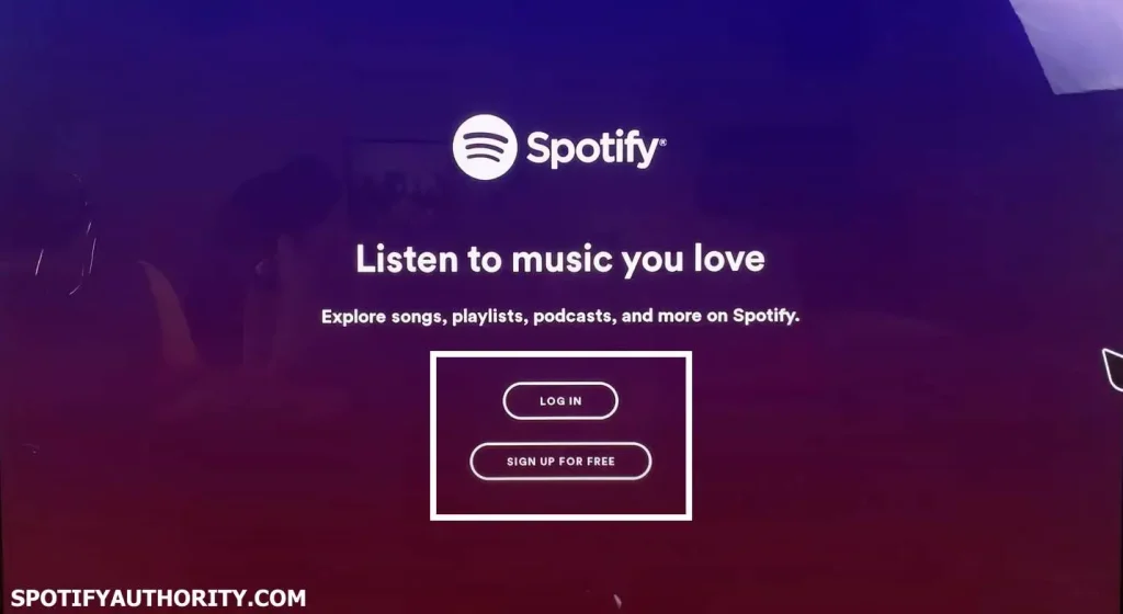 Login or create new Spotify Account