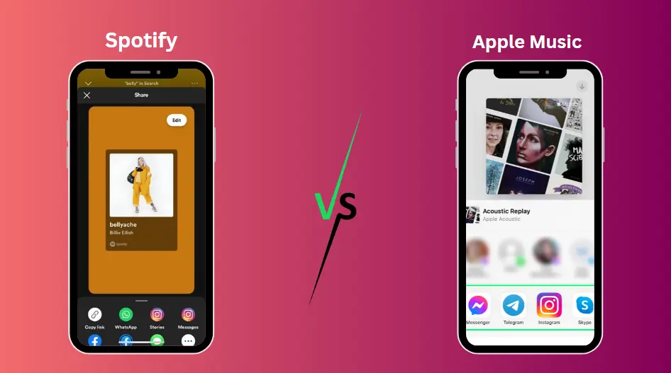 Spotify vs Apple Music social sharing