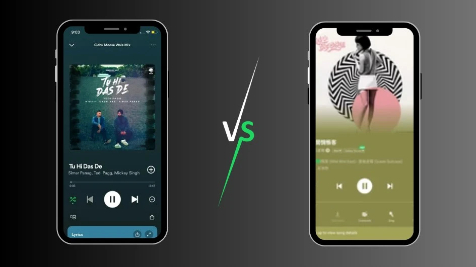 Spotify vs Joox User Interface
