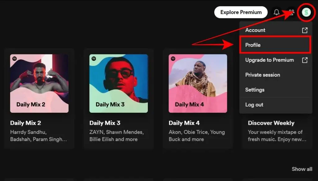 Open Spotify Profile on Desktop