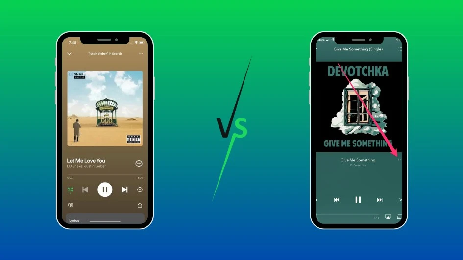 Spotify vs Pandora User Interface